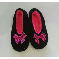 Cozy Soft Slippers - Black with Pink