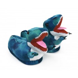 T-Rex slippers -(blue)