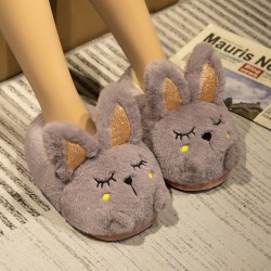 Bunny -Grey Slippers with...