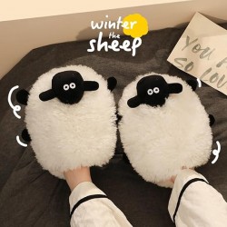 Sheep Slippers with Rubber...