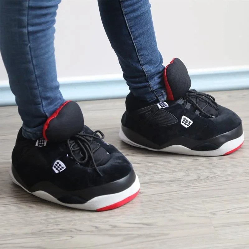 Sneaker Slippers Black with Rubber Sole