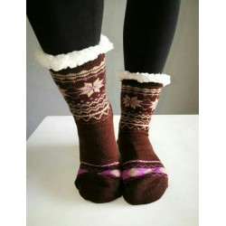 Fluffy Slipper Socks - Plain (Brown)