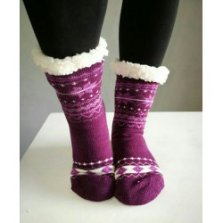 Fluffy Slipper Socks - Plain (Purple)