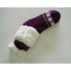 Fluffy Slipper Socks - Plain (Purple)