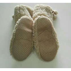 Soft Fleece Plush Slipper Boots - Beige