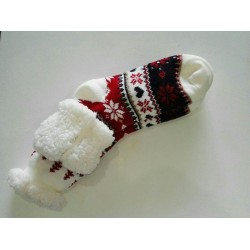 Fluffy Slipper Socks - Christmas (Red)