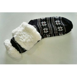 Fluffy Slipper Socks - Reindeer (Black)