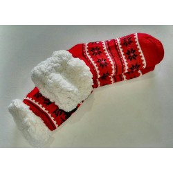 Fluffy Slipper Socks - Reindeer (Red)