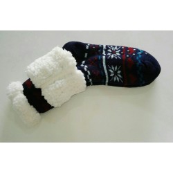 Fluffy Slipper Socks - Multi Design (Navy)