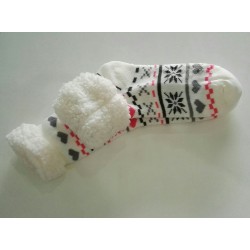 Fluffy Slipper Socks - Multi Design (White)